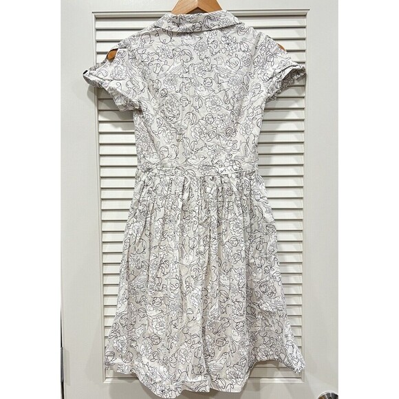Bea & Dot By ModCloth Bird & Flower Floral Print Dress Small Picnic Spring - Picture 3 of 7